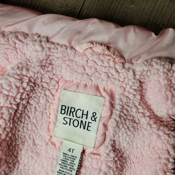Birch & Stone Pink Toddler Girl Sherpa-Lined Full Zip Puffer Vest Size 4T - Picture 5 of 10